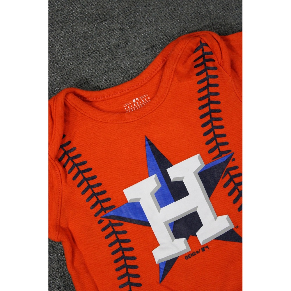 MLB Houston Astros Orange Baseball Stitch Infant Bodysuit 12M Genuine Merch